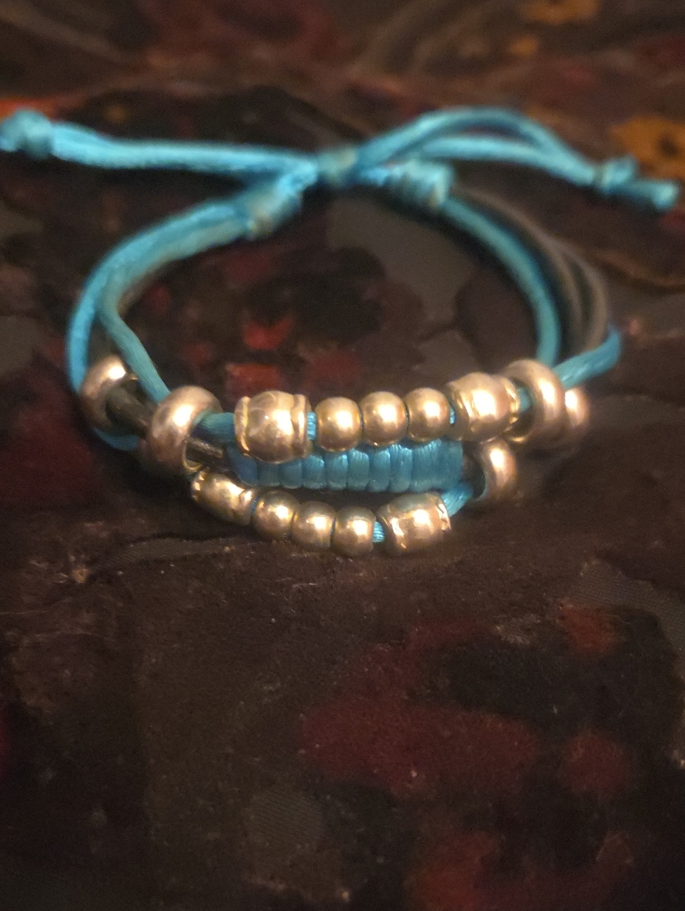 Turquoise Cord Beaded Bracelet - Women Jewelry